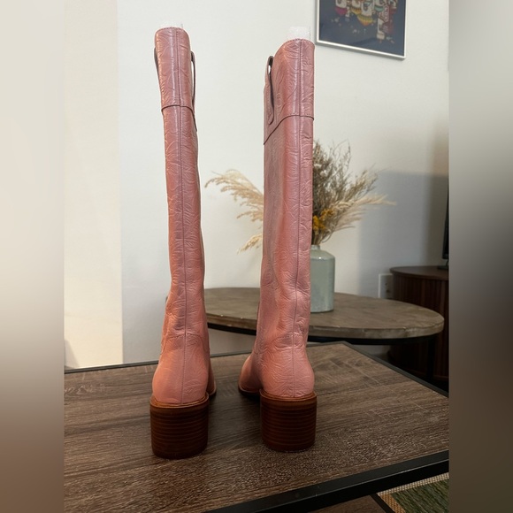 Cecelia New York Melloree Tall Pink Floral Embossed Boots - Picture 4 of 7